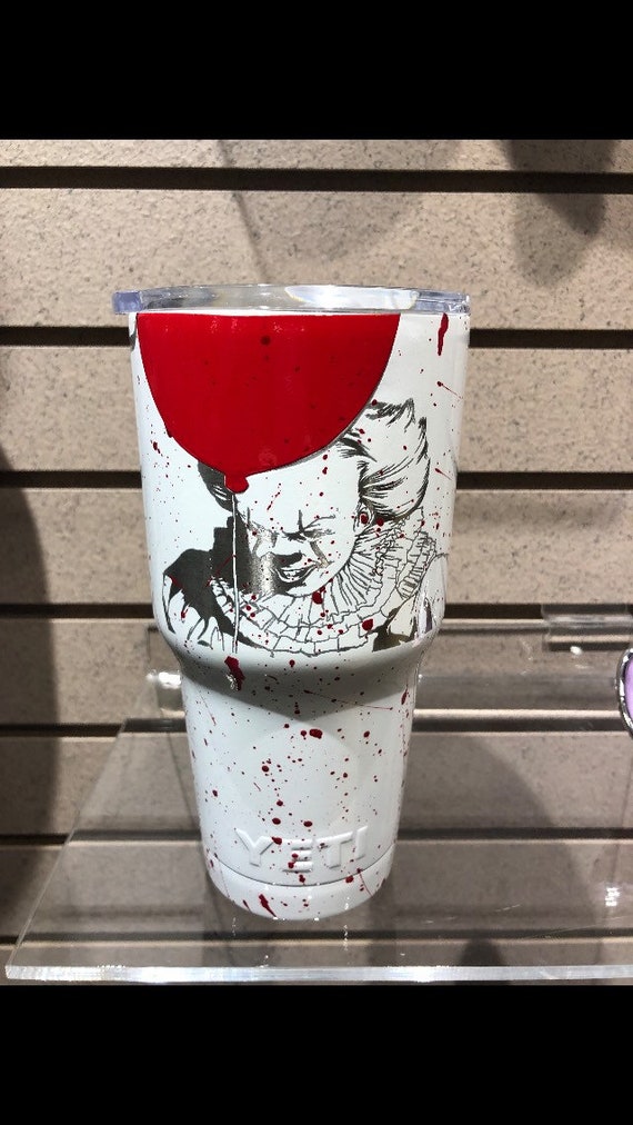 Custom Stainless Steel YETI Ozark Pennywise IT Tumbler Powder Coated  Laser Engraved 30 oz 20 oz - Main Image
