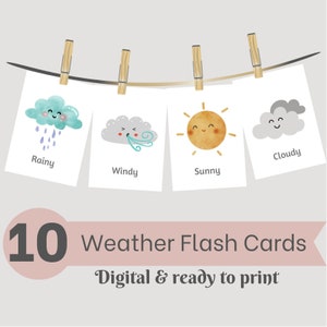 Cartes Flash Météo - Téléchargement numérique (Imprimable)
