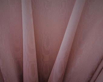 Dusty Mauve Moire Drapery Fabric - 4 1/4 Yard Piece or 3 3/8 Yard Piece or 3 Yard Piece