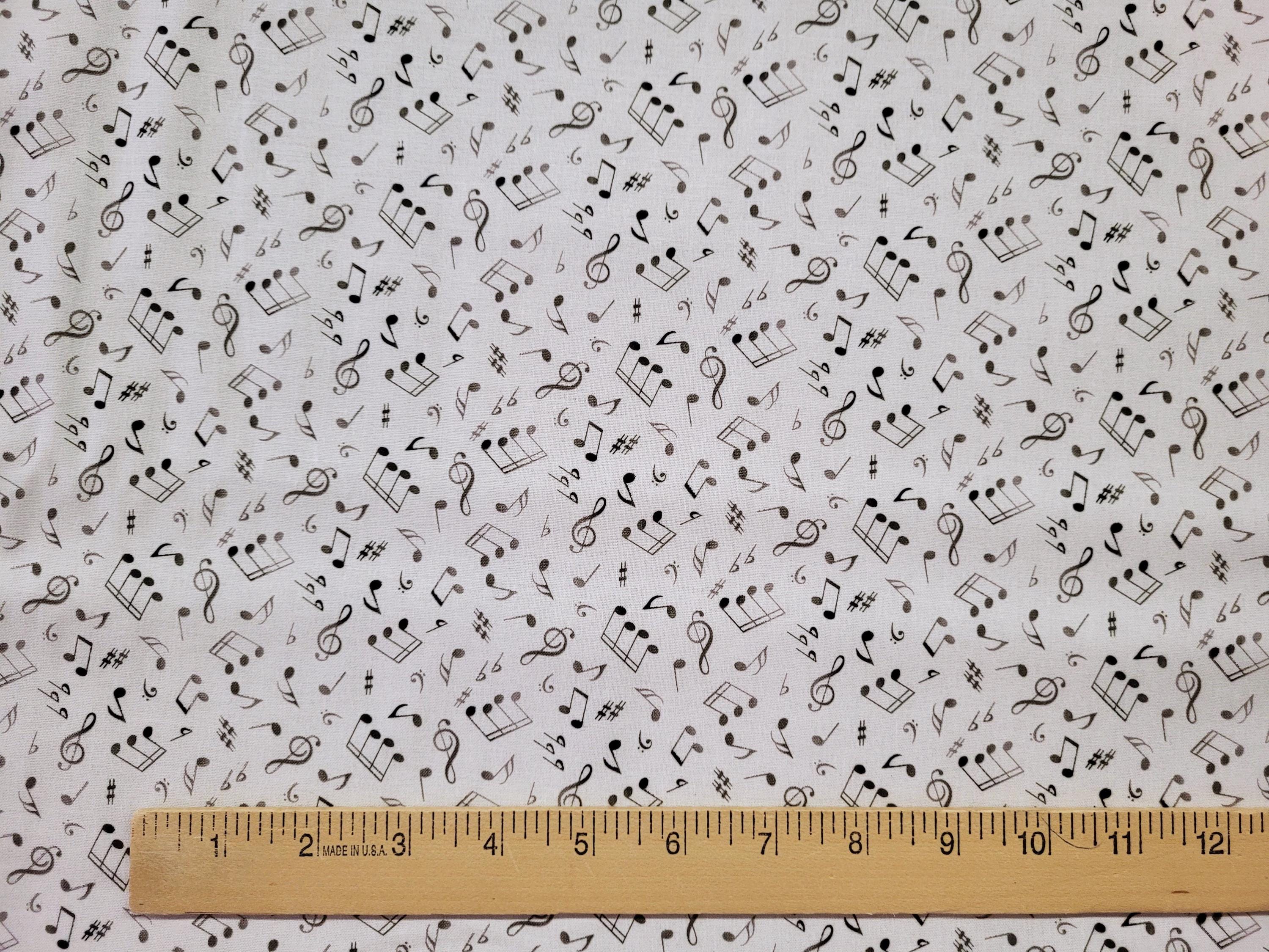 Jazz Music Notes Print 100% Cotton Fabric - by the Yard - Etsy