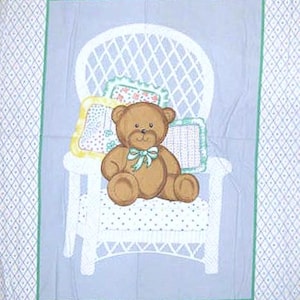 Bear Chair Baby PANEL 100% Cotton Fabric