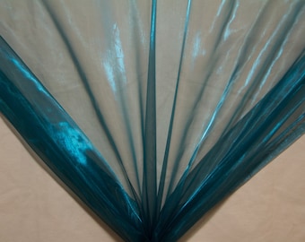 Turquoise Pearl Organza Fabric - 2 Yard Piece or 3 Yard Piece