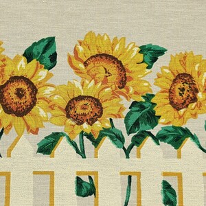 Sunflower Print Fabric: Poly Cotton Blend, 5 1/4&quot; Wide, 10 Yards