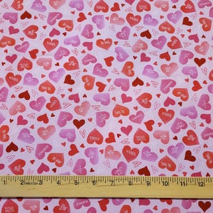 Be My Gnomie Candy Hearts Print 100% Cotton Fabric - By The Yard