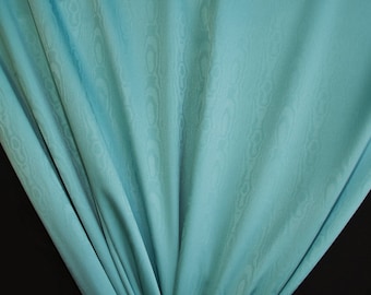 Aqua Moire Drapery Fabric - By The Yard