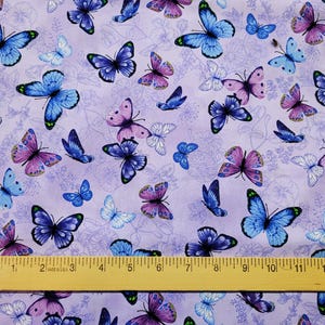 Butterflies Allover Print 100% Cotton Fabric - By The Yard