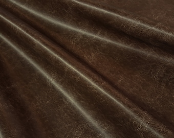 Discount Fabric  ULTRA LEATHER Distressed Brown Upholstery & Automotive Fabric