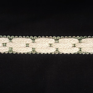 7/8&quot; Braided Trim - Sage & Cream - 5 Yards