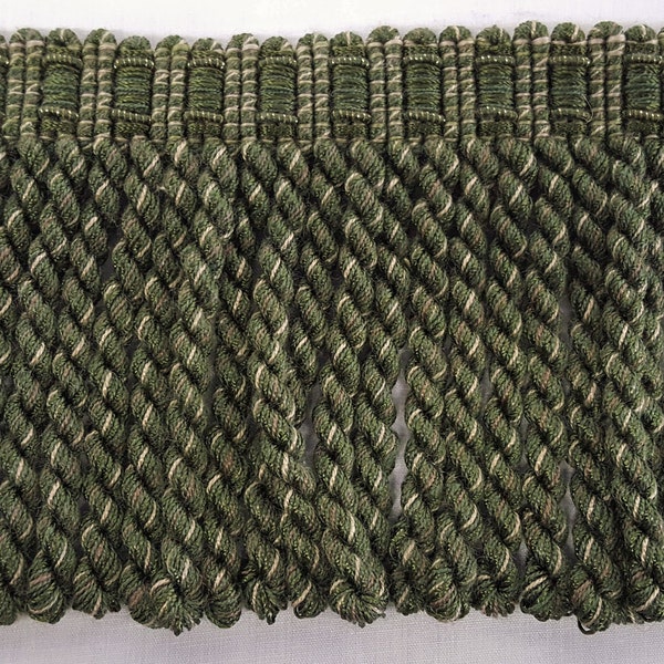 4" Hunter Green & Taupe Bullion Fringe - 5 Yards