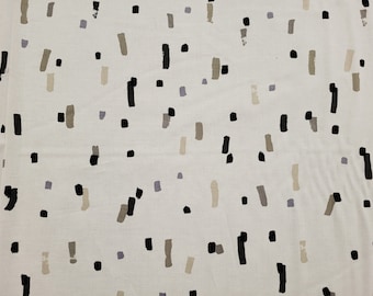 Cachet Dark Gray, Blue Gray, Black, Taupe, Tan & Cream Abstract Print 100% Cotton Fabric - By The Yard