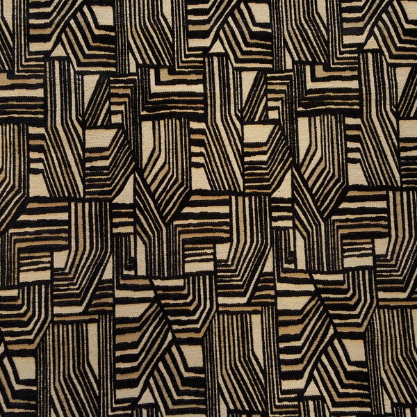 Discount Fabric CHENILLE Ebony Geometric Upholstery