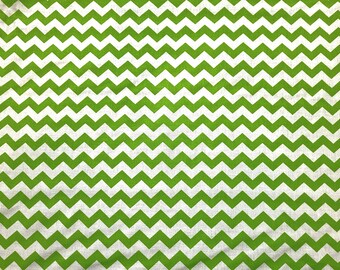 Chevron 1/2" Lime Print 100% Cotton Fabric - By The Yard