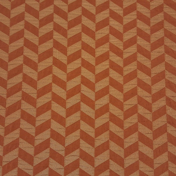 Discount Fabric JACQUARD Burnt Orange Chevron Drapery