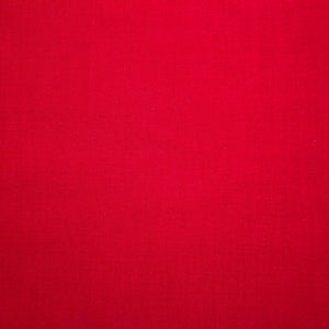 May include: Solid red fabric with a smooth texture.