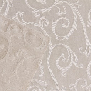 Ivory Scroll Jacquard Fabric: Drapery Material