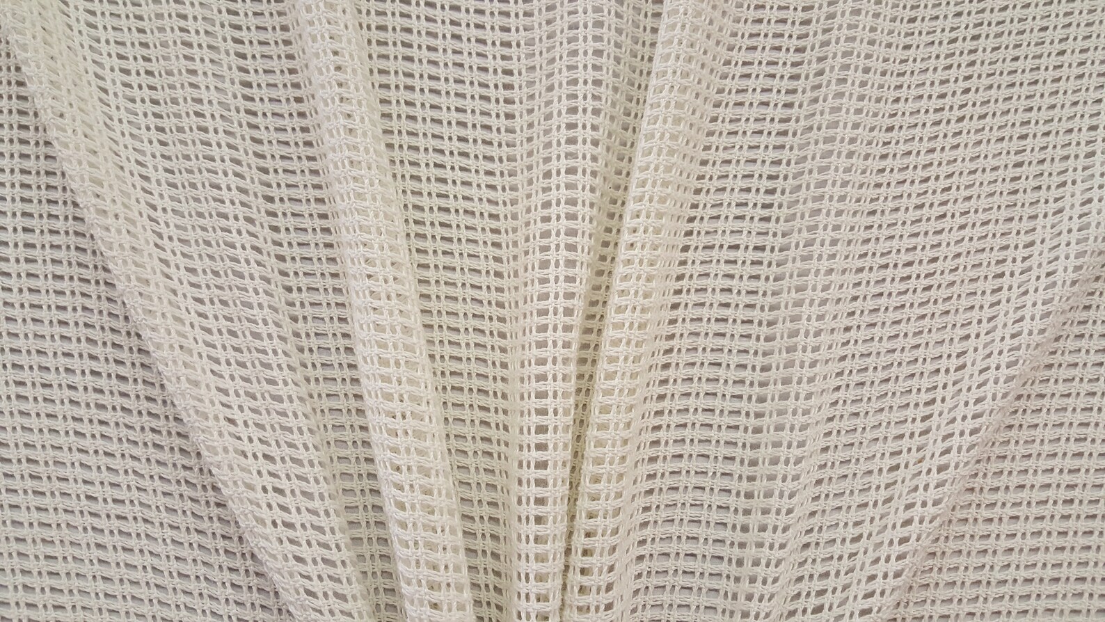 Discount Fabric OPEN WEAVE DRAPERY Cream Crocheted by the Etsy