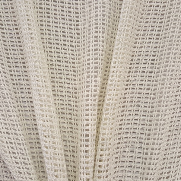 Discount Fabric OPEN WEAVE DRAPERY Cream Crocheted - By the Yard
