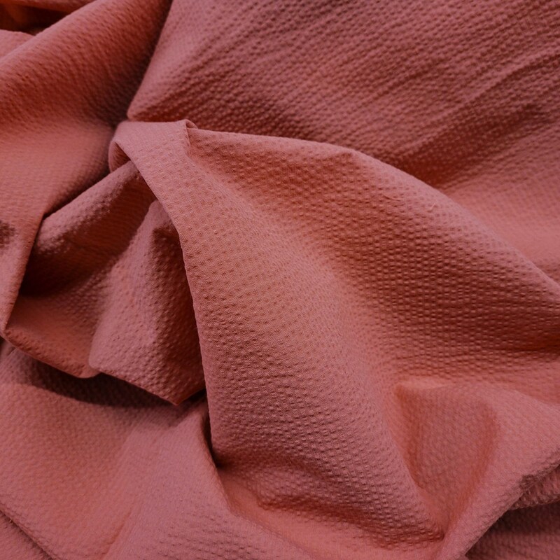 White Seersucker Fabric – Polycotton, 45" Wide, Lightweight Wrinkled Texture, Sold By Meter