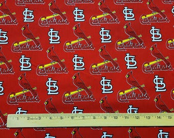 MLB Saint Louis Cardinals Print 100% Cotton Fabric - By The Yard