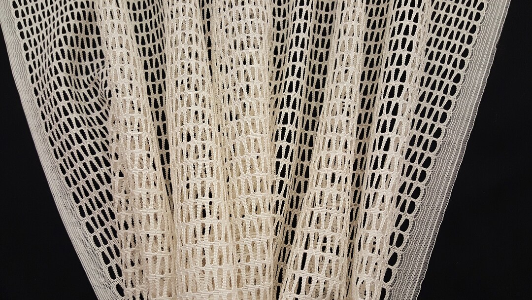 Discount Fabric OPEN WEAVE DRAPERY Ivory Laser Etsy