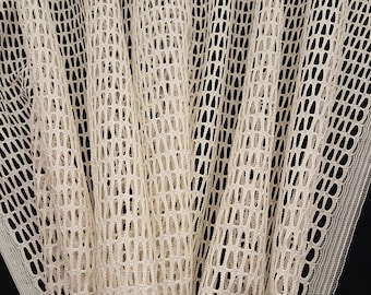Discount Fabric OPEN WEAVE DRAPERY Ivory Laser - By The Yard or 3 Yard Piece