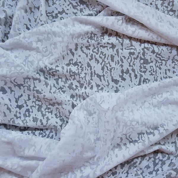 White Abstract Stretch Lace Fabric - By The Yard