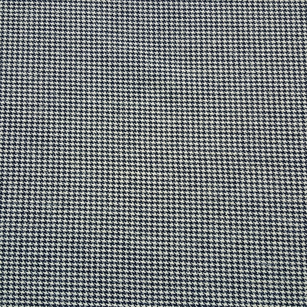 59" Navy Houndstooth Wool Blend Fabric - By The Yard