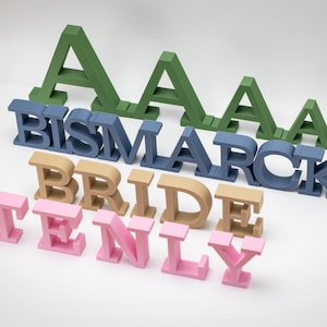 22 colores/5 tamaños/letras independientes para bodas, guarderías, bebés, habitaciones de niños, decoración de estanterías, alfabeto en bloques 3D