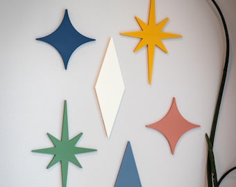 Mid Century Starbursts Wall Decor | Atomic Age Wall Art | Retro Modern Design