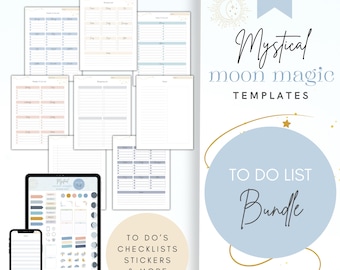 Celestial To-Do List Bundle: Editable Planner Templates (Digital Download)