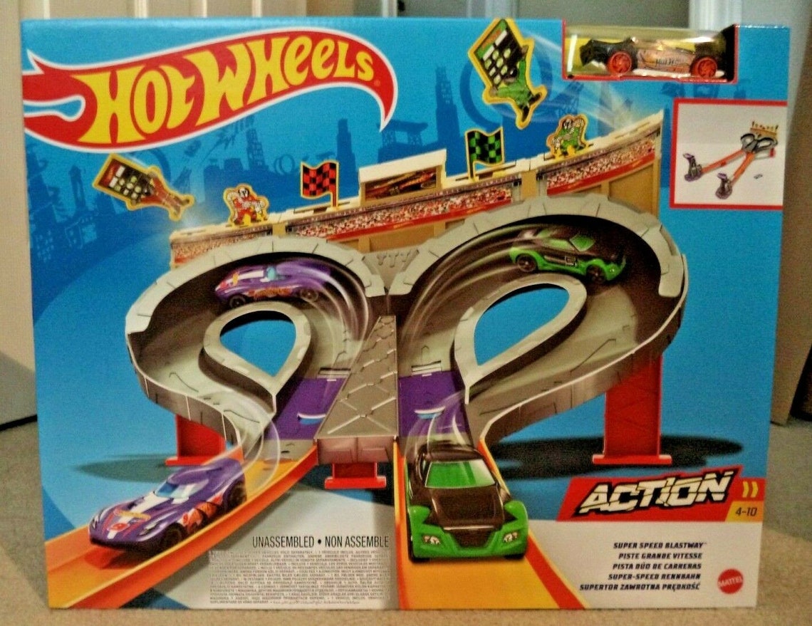 Hot Wheels Race Super Speed Blastway Dual Track Set CDL49 NEW Etsy