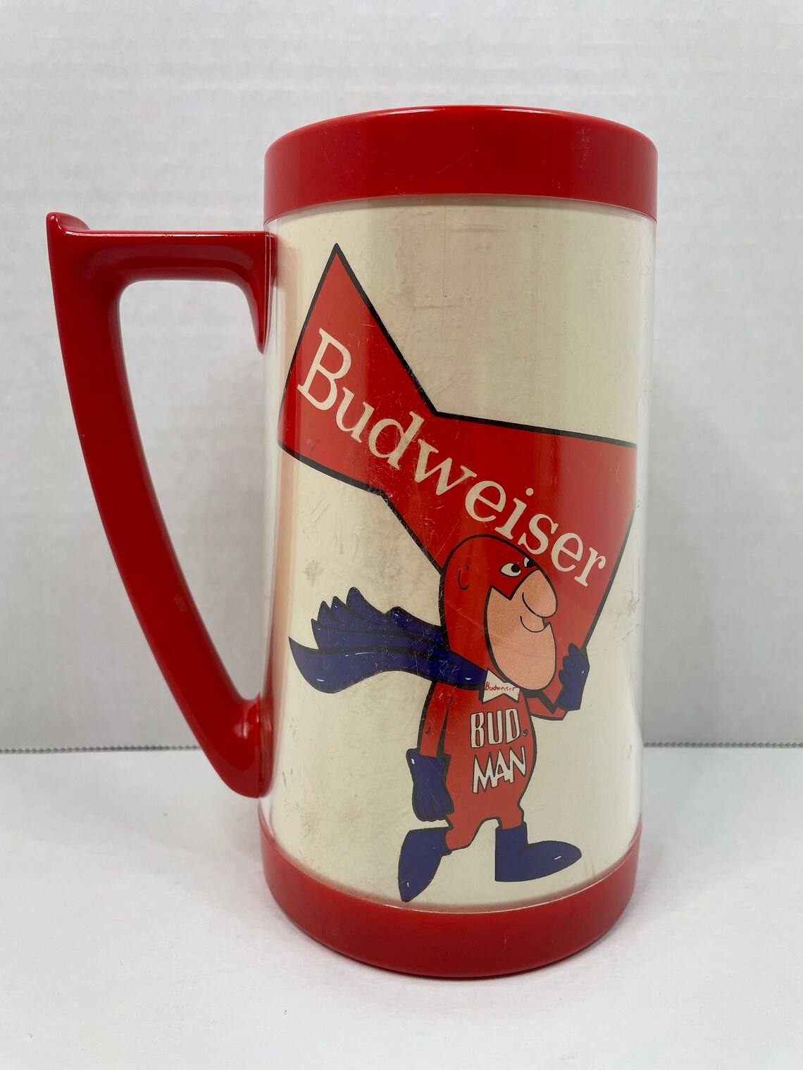 Bud Man 12 Oz Budweiser Mug Thermoserv West Bend Vintage Etsy