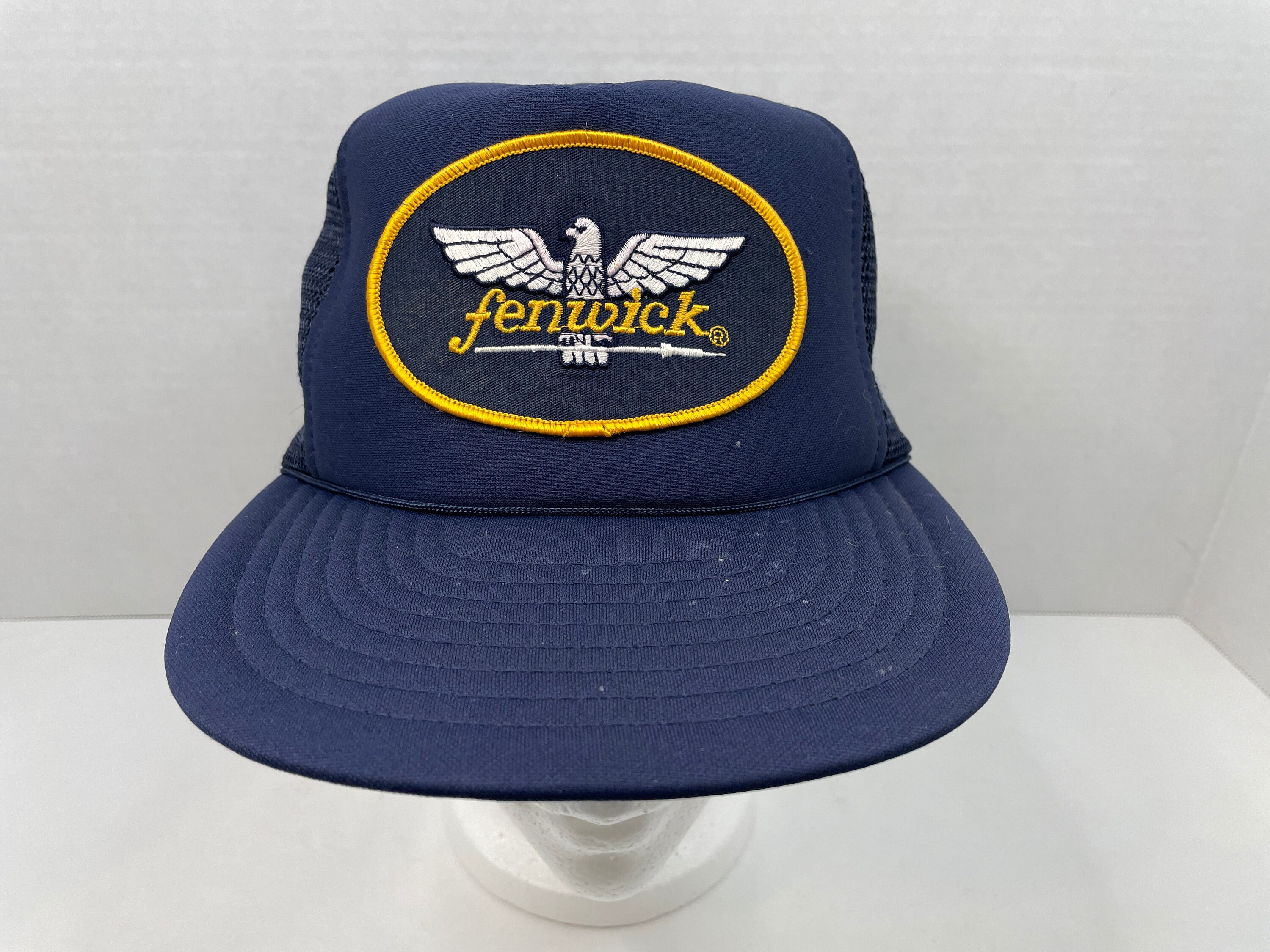 Fenwick Fishing Large Logo Navy Blue Trucker Snapback Hat Vintage NOS -   Australia