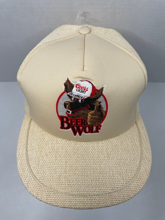 Coors Light Beer Wolf Cream/White Trucker Snapback Ha… Gem