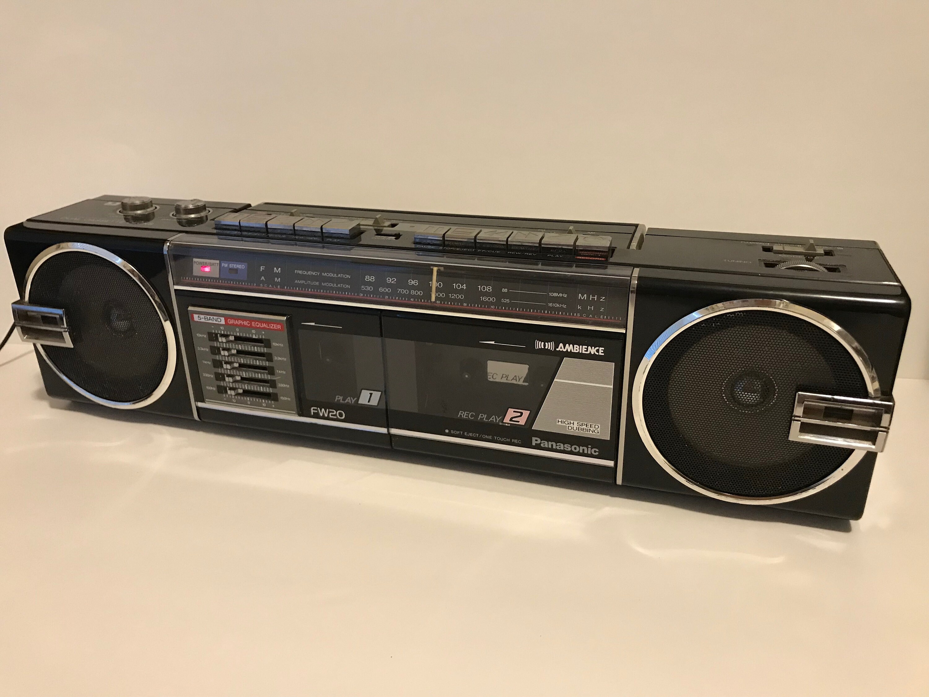 Panasonic RX-FW20 Dual Cassette Deck AM/FM Stereo Radio