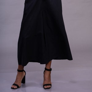 Culottes, Black handloom cotton Culottes , Black organic cotton pants with side pockets , Black summer pants