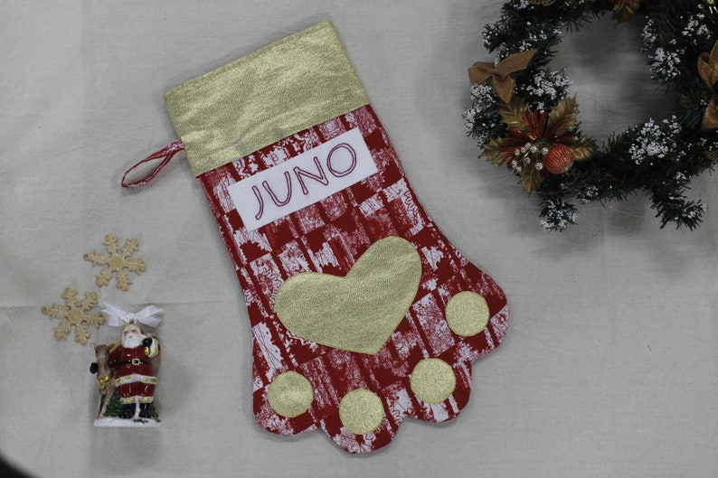 Set of Cat & Dog Stockings for Christmas, Dog Paw Stocking, Custom Pet Name Stocking, Christmas Gift for Dogs, Personalized pet stockings image 3