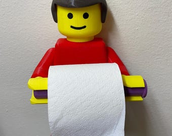 Building Blocks Toilet Paper Holders! Yellow Man and Space Villain!