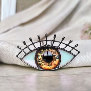 Glass eye necklace Stained glass jewelry, Brown eyes pendant Look jewelry, Gothic glass necklace gift, Eye fair necklace  Mysterious jewelry