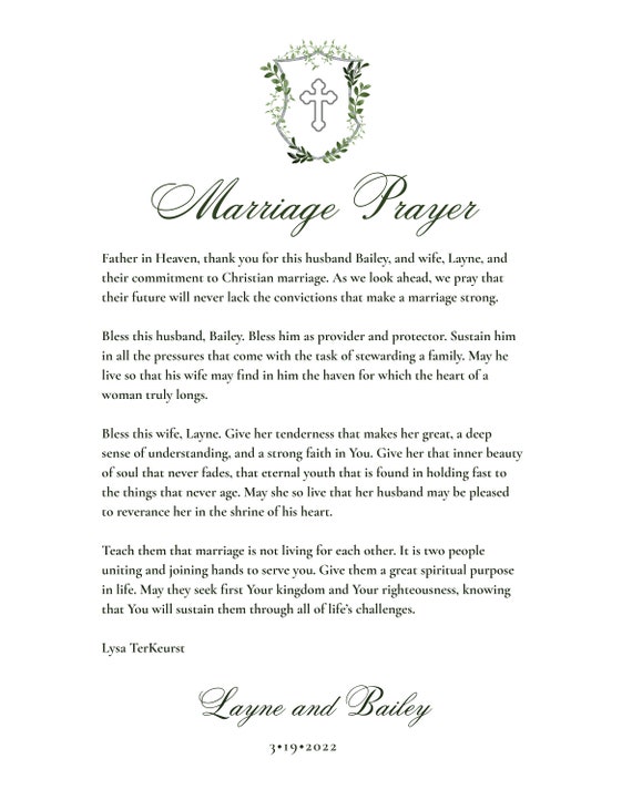 Marriage Prayer, Wedding Gifts for Couples Unique 2022, Bridal
