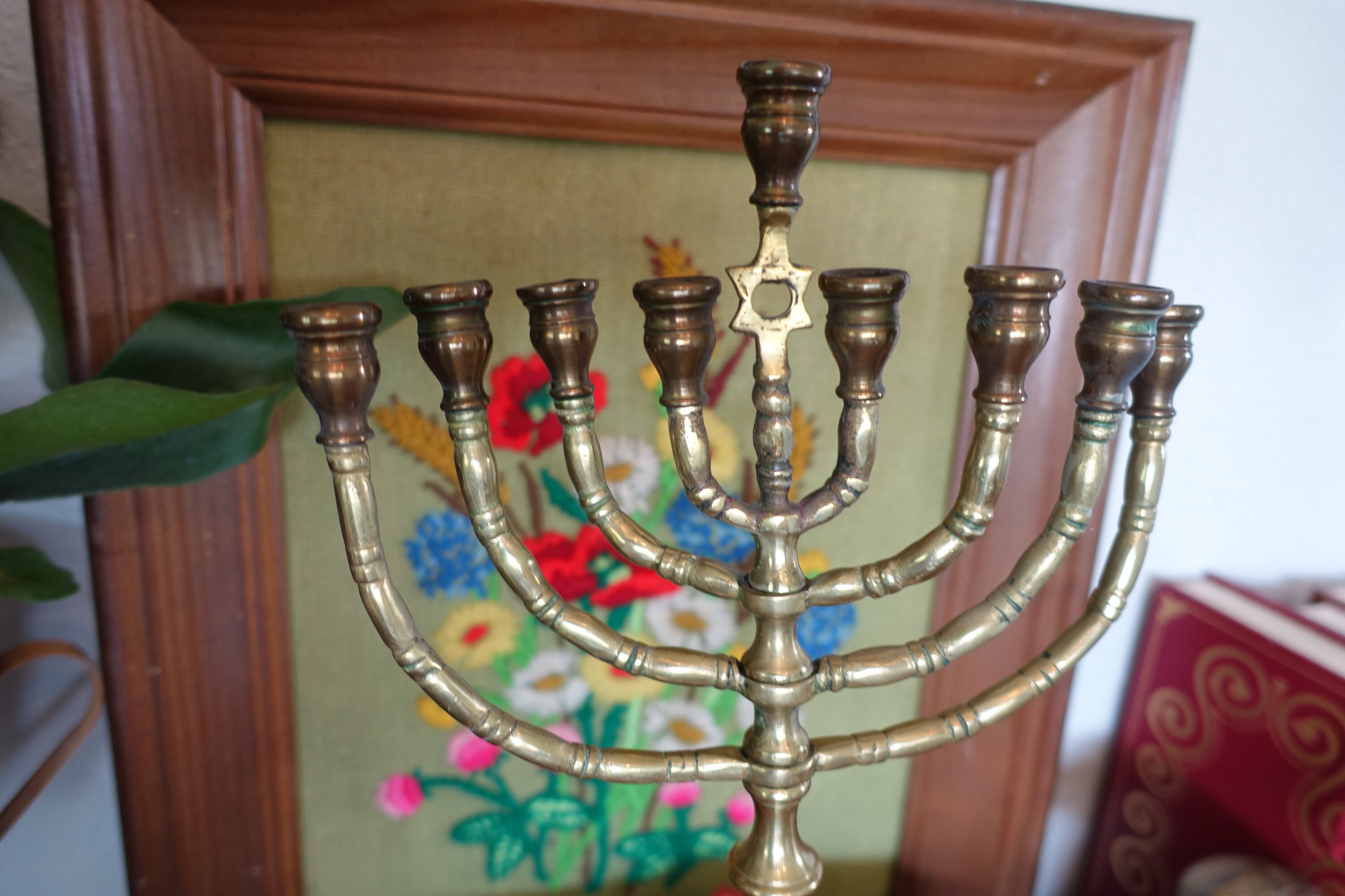 Beautiful Large 9 Candle Vintage Brass Menorah Etsy