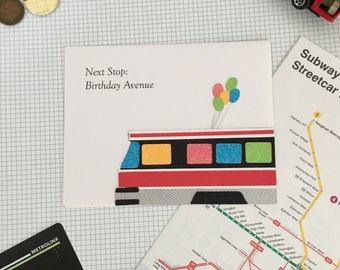 Tarjeta de cumpleaños de Toronto - Tranvía TTC, tarjeta con temática de tránsito de Toronto, tarjeta de feliz cumpleaños para niño, tarjeta divertida para niña, tarjeta de felicitación para él