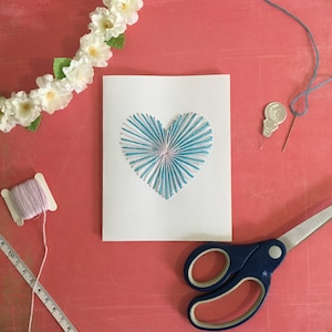 Tarjeta de boda personalizada - Corazón reventado bordado, Tarjeta de compromiso para los novios, Tarjeta de felicitación para pareja, Tarjeta Jack y Jill