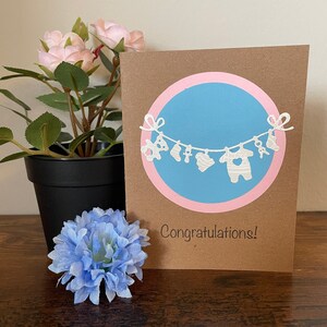 New Baby Card - Babypartykarte, Baby-Glückwunschkarte, Gender Reveal-Karte, umweltfreundliche Karte, Upcycled-Karte, PCW-Papierkarte