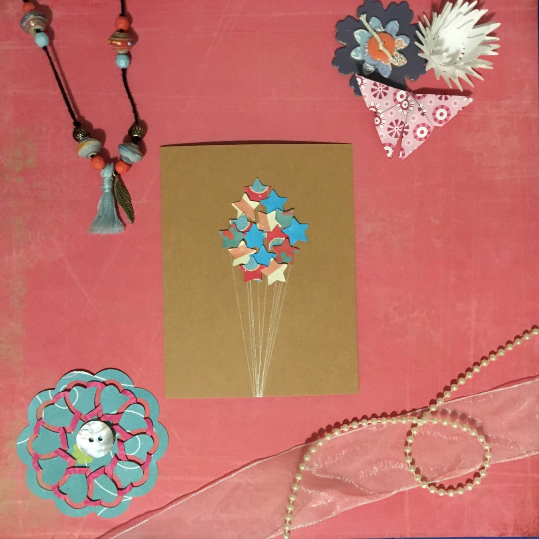 Bursting Star Card Kit Card-making Kit, Embroidered Card Kit, Fun Activity,  Family Activity, Hand Stitched Card Kit, Embroidered Pattern 