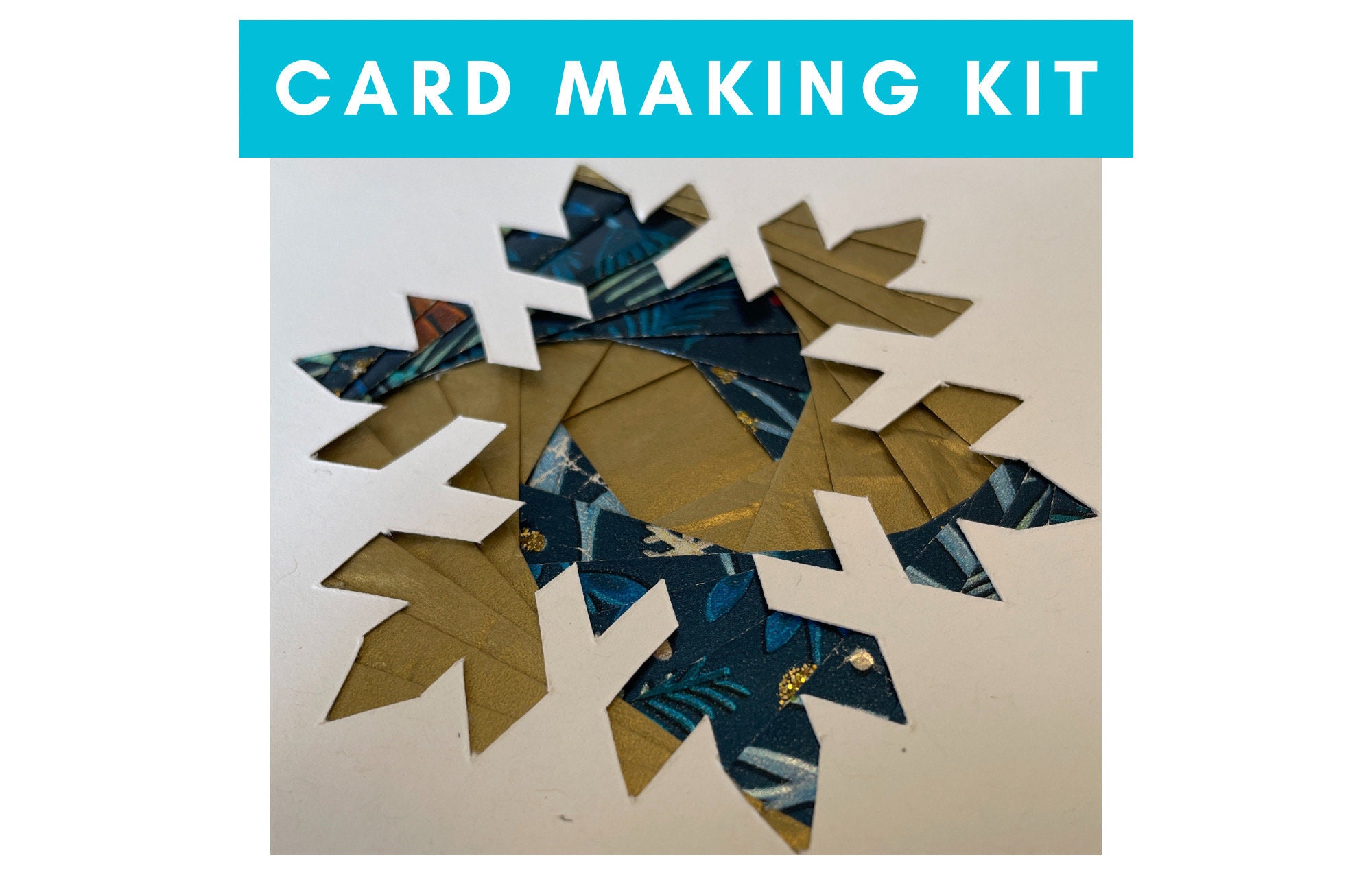 Geometric Snowflake Card Kit Christmas Card-making Kit, Iris Fold Card Kit,  Winter Kids Activity, DIY Origami, DIY Greeting Cards Snow Day 