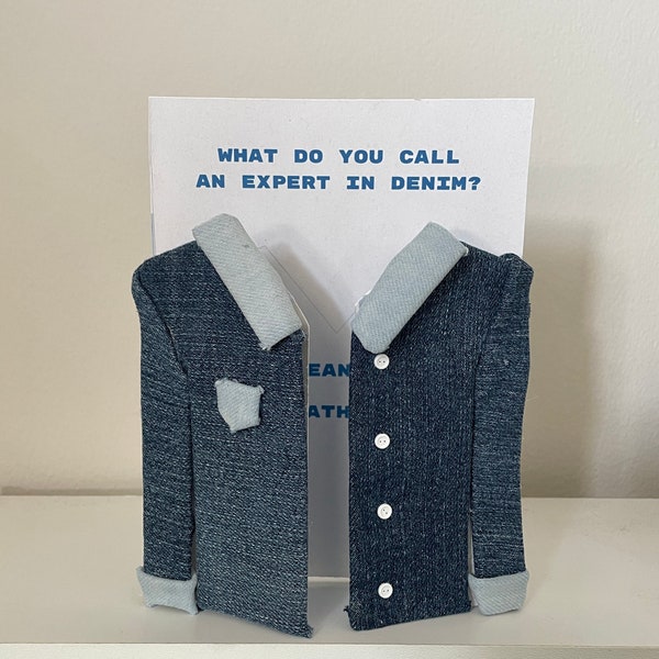 Jean Jacket Card - Denim Jacket Card for Father, Eco-Friendly Father's Day Card for New Dad, Card for Cool Dad, Blue Jeans Card for Husband