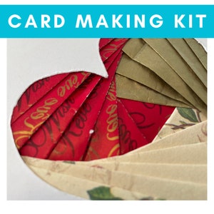Geometric Heart Card Kit - card-making kit, iris fold card kit, kids activity, DIY origami, handmade valentines card set, DIY greeting cards
