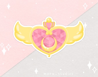 Crisis Moon Compact Sticker | Sailor Moon | Cute Vinyl Sticker for Water Bottle and Laptop