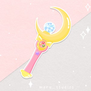 Moon Stick Sticker | Sailor Moon Sticker | Cute Vinyl Sticker for Bottle or Laptop
